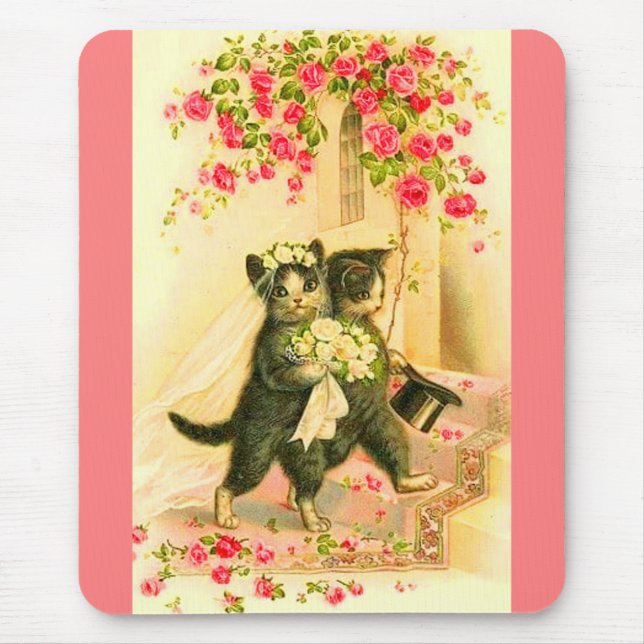 kitten newlyweds print mouse mat (Front)