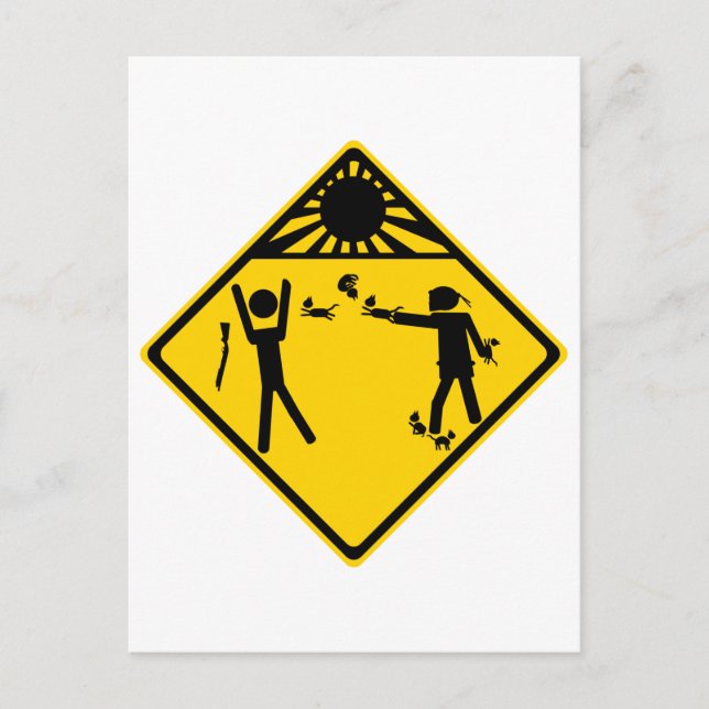 Kitten Ninja Road Sign Postcard (Front)