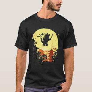 Kitten Ninja Warrior Cat Sword Fighter Samurai Cat T-Shirt