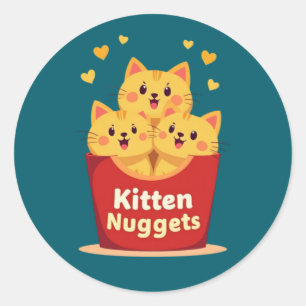 Kitten Nuggets – 100% Cute, Zero Chicken Classic Round Sticker