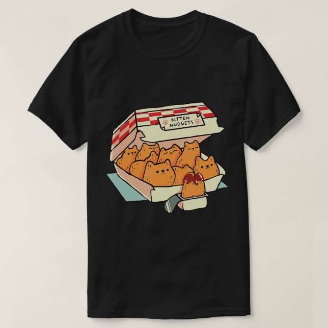 Kitten Nuggets Fast Food Cat T-Shirt (Design Front)