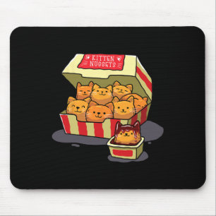 Kitten Nuggets Food Pun Cat Lover Gift Chicken Nug Mouse Mat