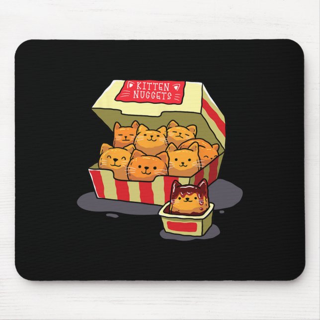 Kitten Nuggets Food Pun Cat Lover Gift Chicken Nug Mouse Mat (Front)