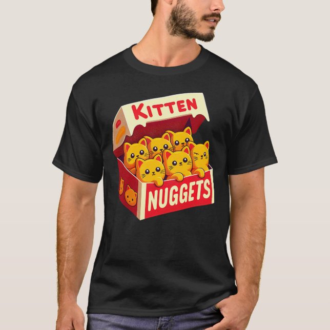 Kitten Nuggets Food Pun Cat Lover Gift Chicken Nug T-Shirt (Front)