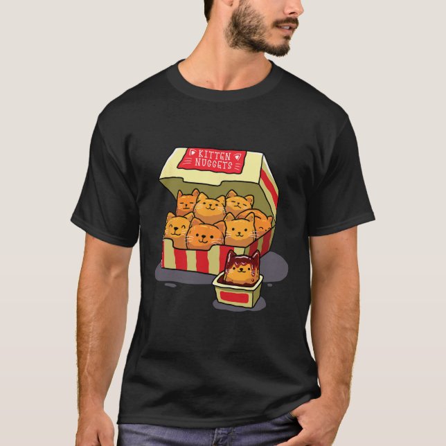 Kitten Nuggets Food Pun Cat Lover Gift Chicken Nug T-Shirt (Front)