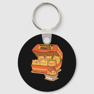 Kitten Nuggets Fun Cute Food Pun Cat Lover Chicken Key Ring