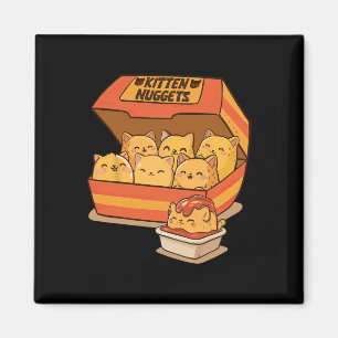 Kitten Nuggets Fun Cute Food Pun Cat Lover Chicken Magnet