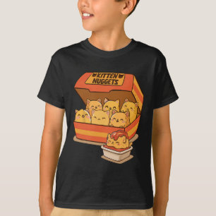 Kitten Nuggets Fun Cute Food Pun Cat Lover Chicken T-Shirt