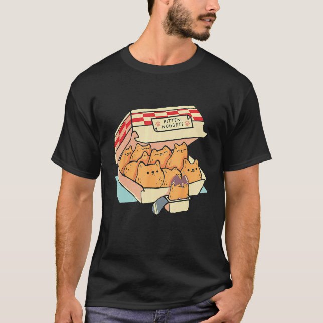Kitten Nuggets Funny Cat Cake Box T-Shirt (Front)