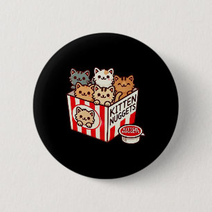 Kitten Nuggets Funny Cute Food Pun Cat Lover Chick 6 Cm Round Badge
