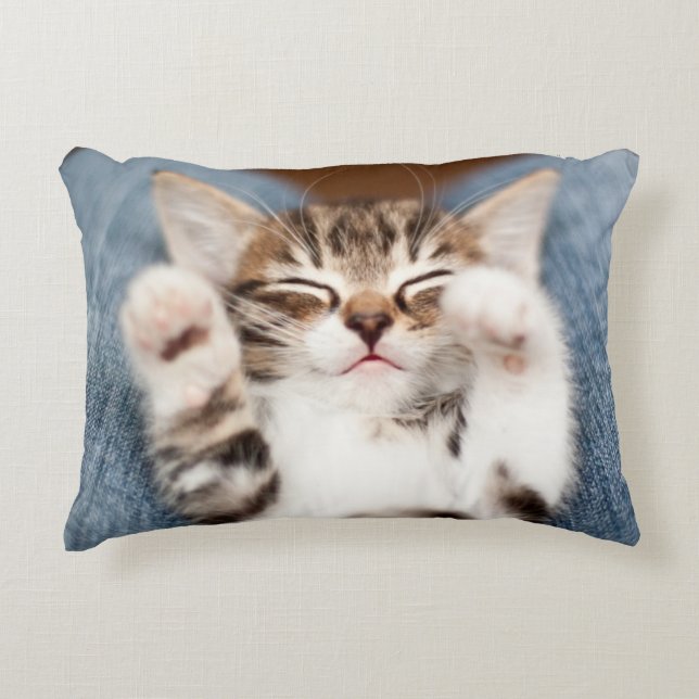 Kitten On My Lap Decorative Cushion (Front)