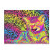 Kitten on rainbow leopard print background