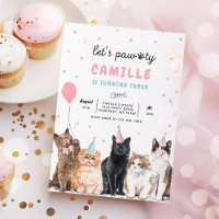 Kitten Party Let's Pawty Kitty Cat Birthday