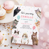 Kitten Party Let's Pawty Party Kitty Cat Birthday 