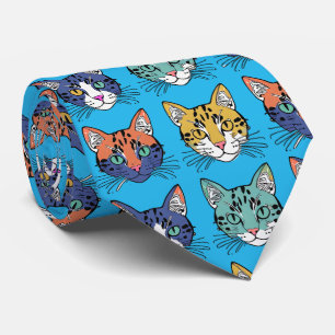 Kitten Pattern Neck Tie