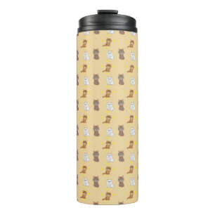 kitten pattern thermal tumbler