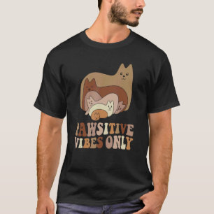 Kitten Pawsitive Vibes Only Boho Women Hippie Cat T-Shirt