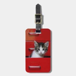 Kitten Peeking Luggage Tag