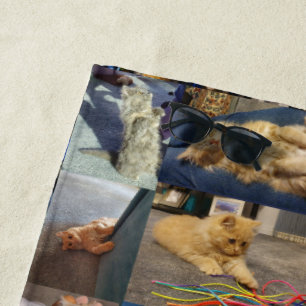 Kitten Photo Collage, Beach Towel