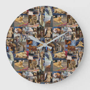 Kitten Photo Collage, Wall Clock