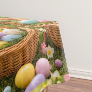 Kitten Photo Easter Eggs Pattern  Tablecloth