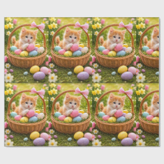 Kitten Photo Easter Eggs Pattern  Wrapping Paper