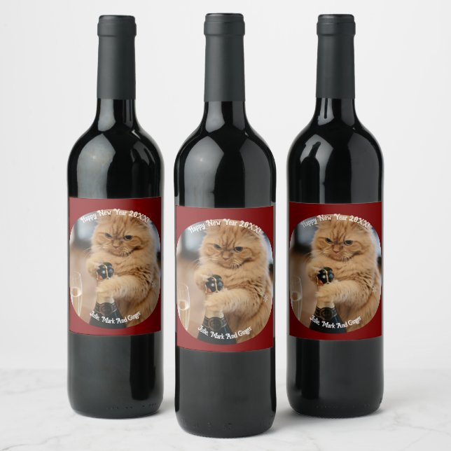 Kitten Photo Text Name,  Replace, Personalized Wine Label (Bottles)