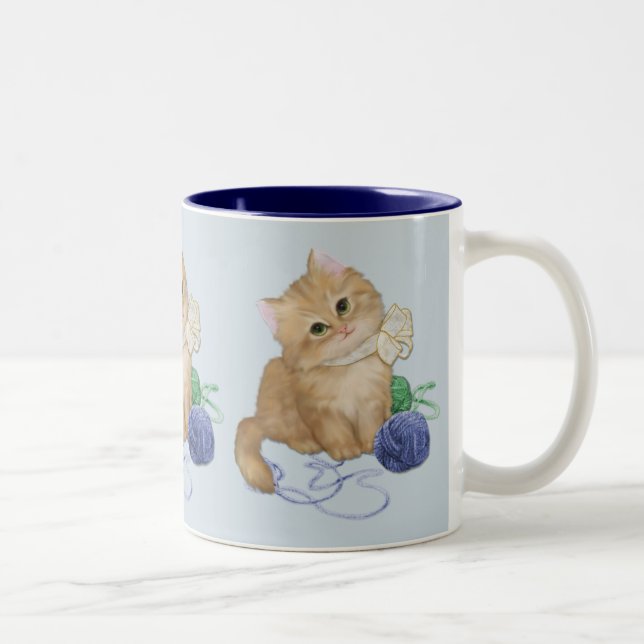 Kitten Play Two-Tone Coffee Mug (Right)