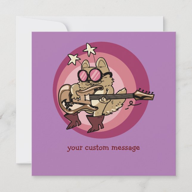 kitten playing guitar funny cartoon (Front)