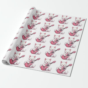 Kitten Playing Guitar Wrapping Paper