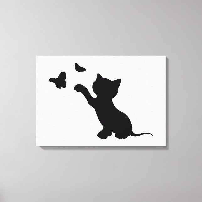 KITTEN PLAYING WITH BUTTERFLIES CANVAS PRINT (Front)