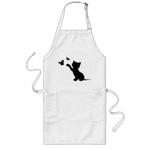 KITTEN PLAYING WITH BUTTERFLIES LONG APRON
