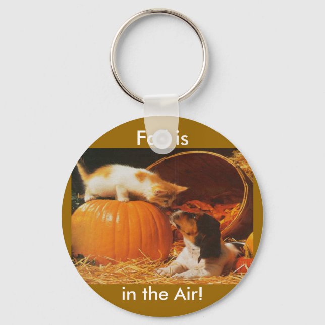 Kitten, Pumpkin and Puppy Key Ring (Front)