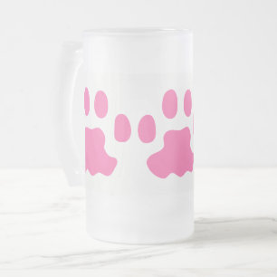 Kitten/Puppy Paws Frosted 16 oz Frosted Glass Mug
