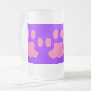 Kitten/Puppy Paws Frosted 16 oz Frosted Glass Mug