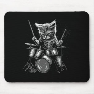 Kitten Rock Band Drummer Cat Playing Drums  Mouse Mat