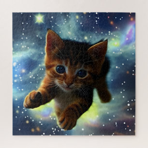 Kitten Running In Space Jigsaw Puzzle