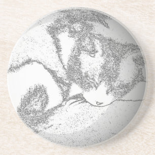 Kitten shaped sand coaster