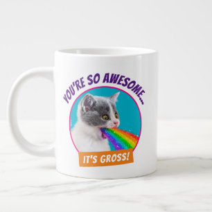 Kitten Spits Up Rainbow Large Coffee Mug