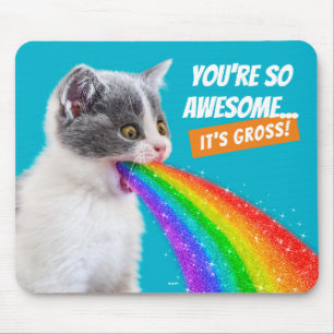 Kitten Spits Up Rainbow Mouse Mat