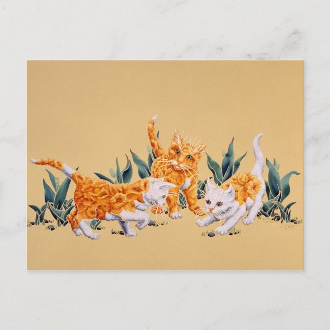 Kitten Spring Postcard (Front)