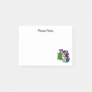 Kitten Standing In Front of a Colourful Ink Splash Post-it Notes