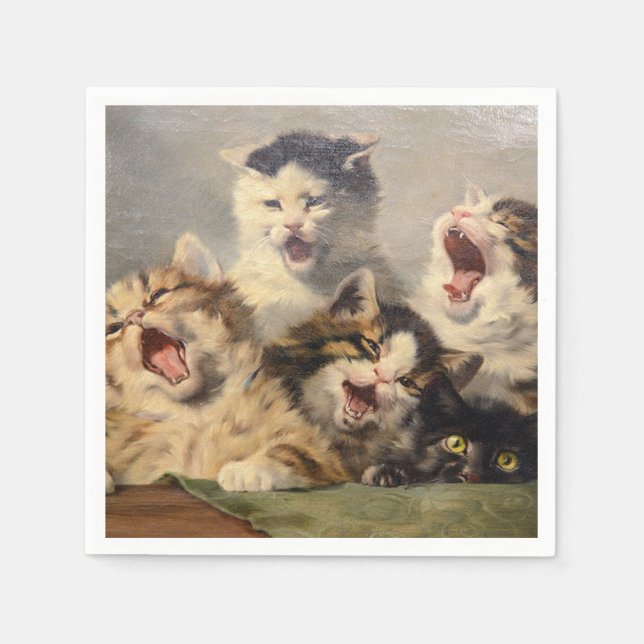 Kitten Symphony by Julius Adam II Napkin (Front)