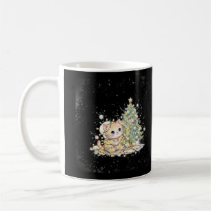 Kitten Tangled in Christmas Lights Coffee Mug