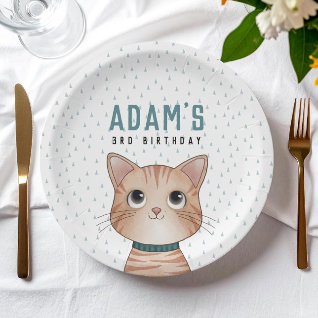 Kitten themed birthday for an adorable party paper plate (Creator Uploaded)