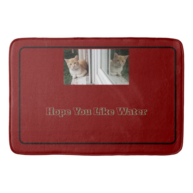 kitten two faces replaceable cat photo and text bath mat (Front)