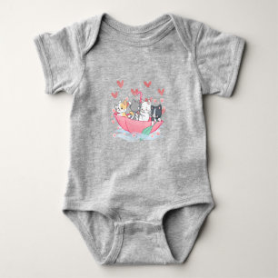 Kitten Umbrella Hoodie Baby Bodysuit