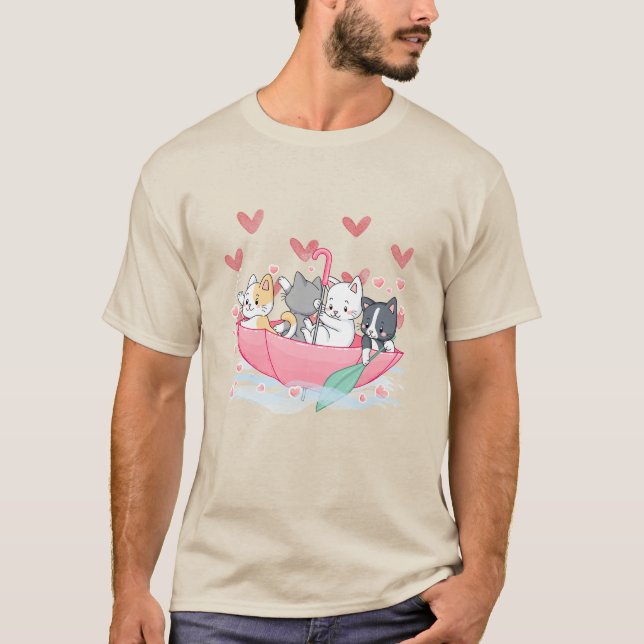 Kitten Umbrella T-Shirt (Front)