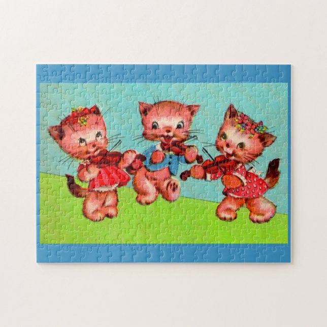kitten violinists trio jigsaw puzzle (Horizontal)