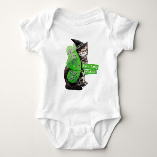 Kitten Witch Fairy Baby Bodysuit (Front)